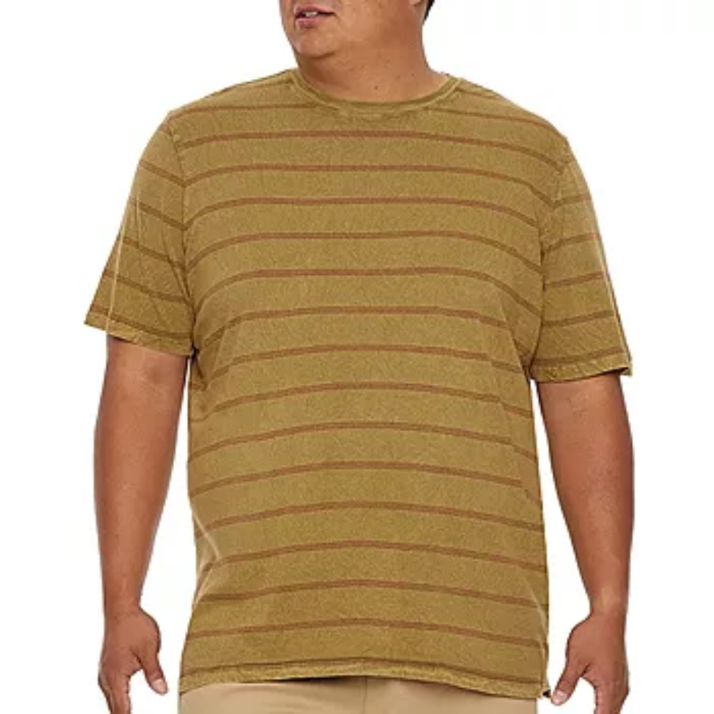 Mens 2XLT Crew Neck Mustard Short Sleeve T-Shirt 🆕 Big and Tall 🔥 Mutual Weave